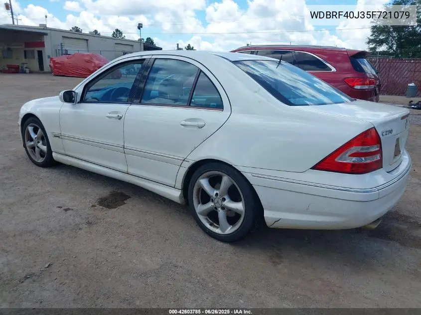 2005 Mercedes-Benz C 230 Kompressor Sport VIN: WDBRF40J35F721079 Lot: 42603785
