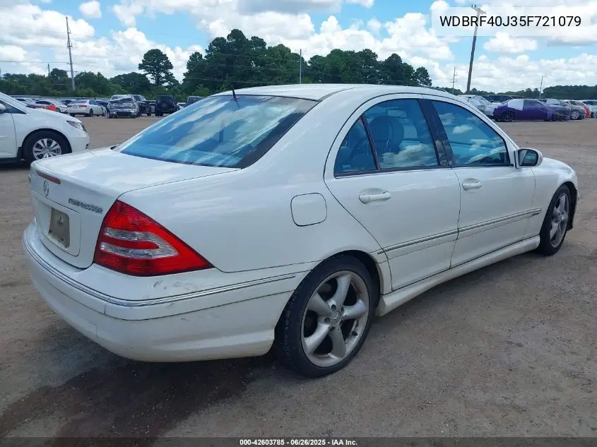 2005 Mercedes-Benz C 230 Kompressor Sport VIN: WDBRF40J35F721079 Lot: 42603785
