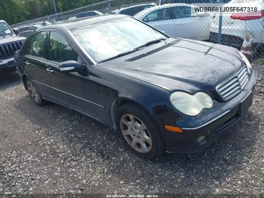 2005 Mercedes-Benz C 240 Luxury 4Matic VIN: WDBRF81J05F647318 Lot: 42615492