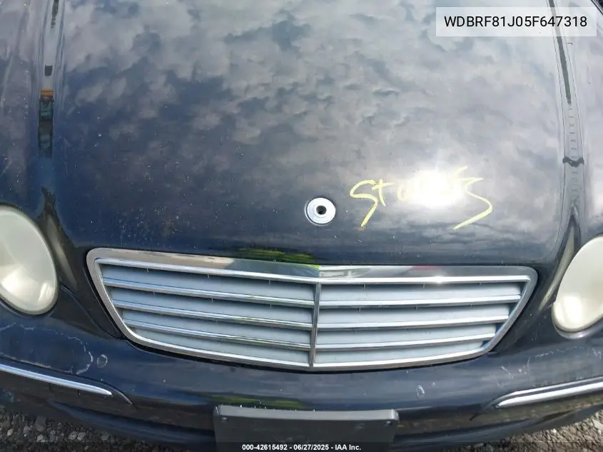 2005 Mercedes-Benz C 240 Luxury 4Matic VIN: WDBRF81J05F647318 Lot: 42615492