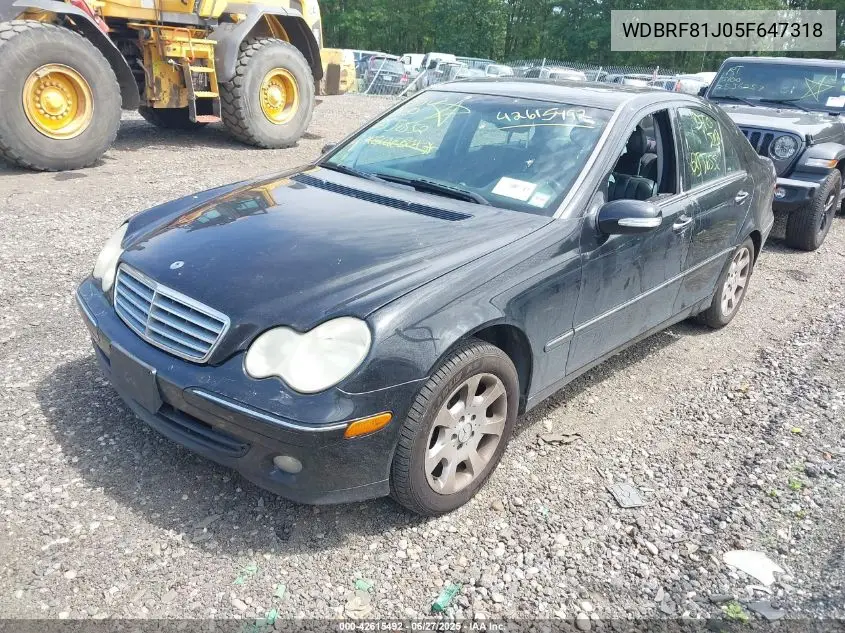 2005 Mercedes-Benz C 240 Luxury 4Matic VIN: WDBRF81J05F647318 Lot: 42615492