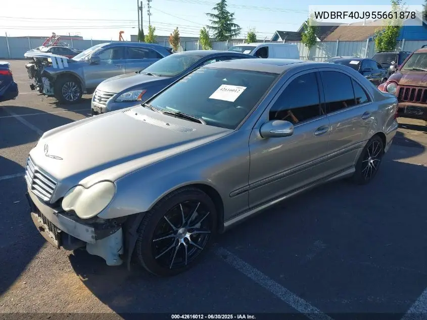 2005 Mercedes-Benz C 230 VIN: WDBRF40J955661878 Lot: 42616012