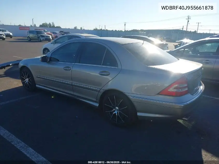 2005 Mercedes-Benz C 230 VIN: WDBRF40J955661878 Lot: 42616012