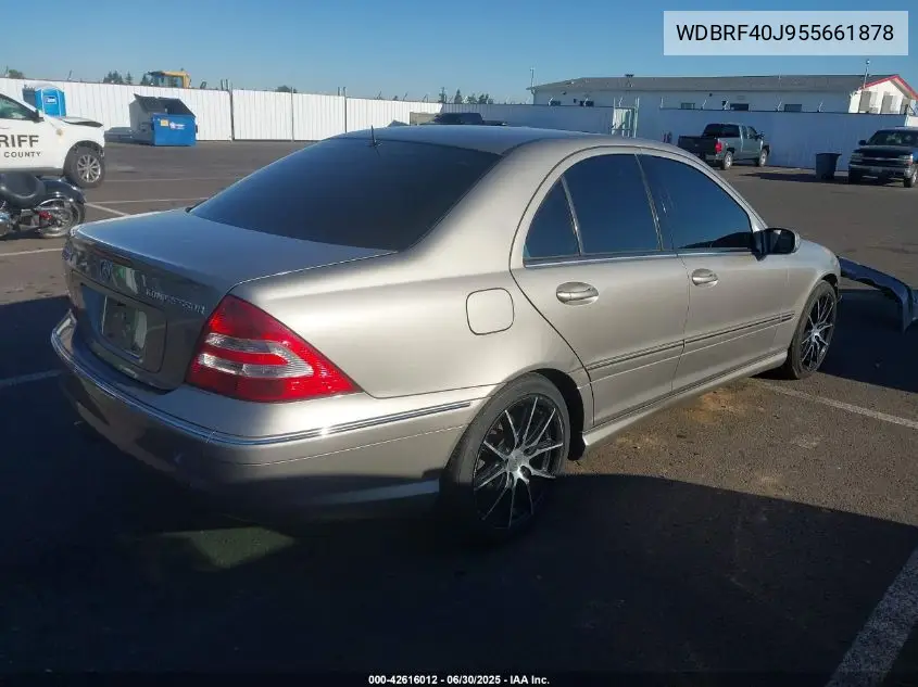 2005 Mercedes-Benz C 230 VIN: WDBRF40J955661878 Lot: 42616012