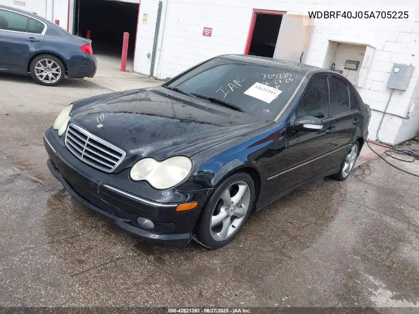 2005 Mercedes-Benz C 230 Kompressor Sport VIN: WDBRF40J05A705225 Lot: 42621393