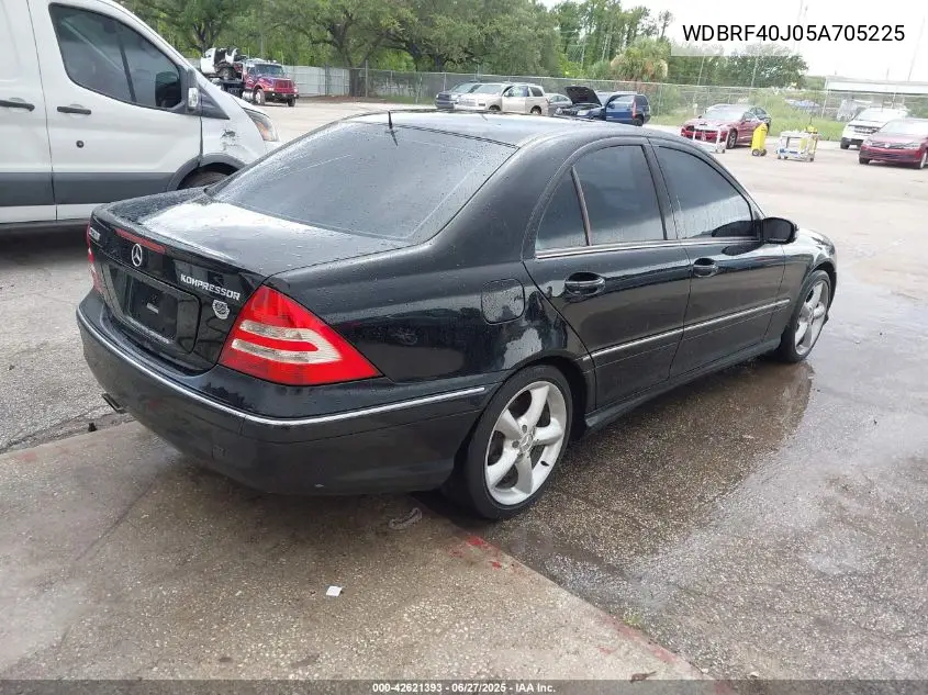 2005 Mercedes-Benz C 230 Kompressor Sport VIN: WDBRF40J05A705225 Lot: 42621393