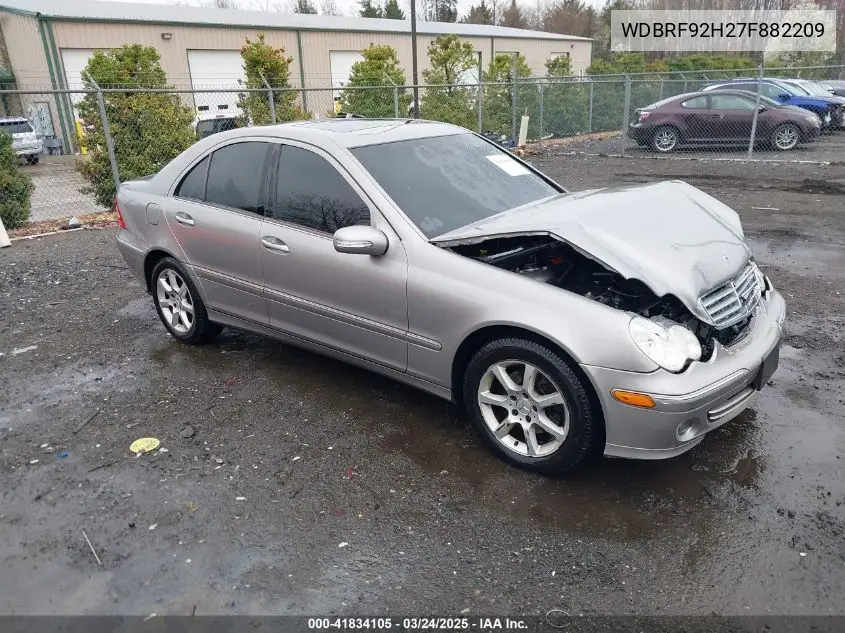 2007 Mercedes-Benz C 280 Luxury 4Matic VIN: WDBRF92H27F882209 Lot: 41834105