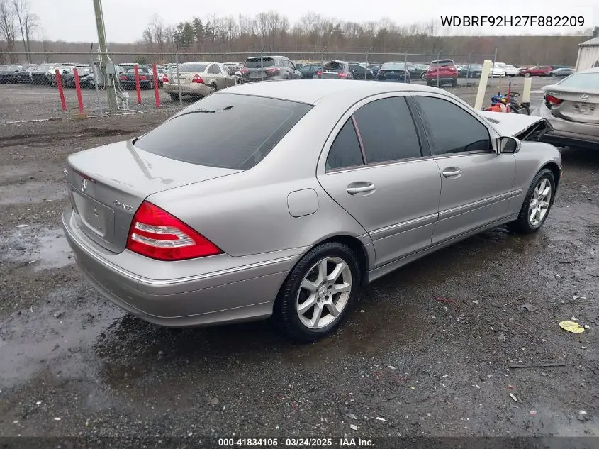 2007 Mercedes-Benz C 280 Luxury 4Matic VIN: WDBRF92H27F882209 Lot: 41834105