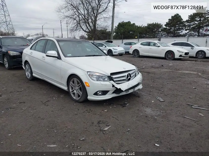 2008 Mercedes-Benz C 350 4Matic VIN: WDDGF87X78F128491 Lot: 12270237