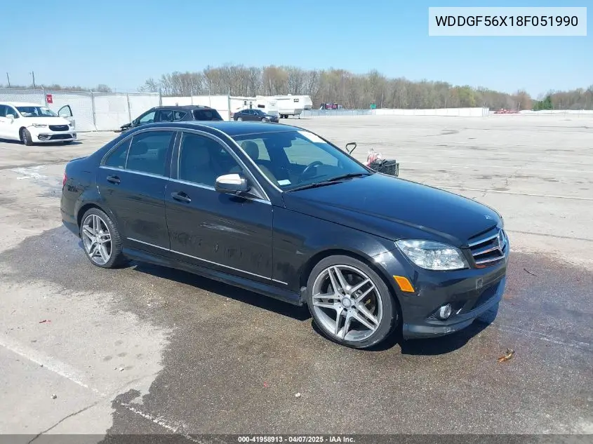 2008 Mercedes-Benz C 350 Sport VIN: WDDGF56X18F051990 Lot: 41958913