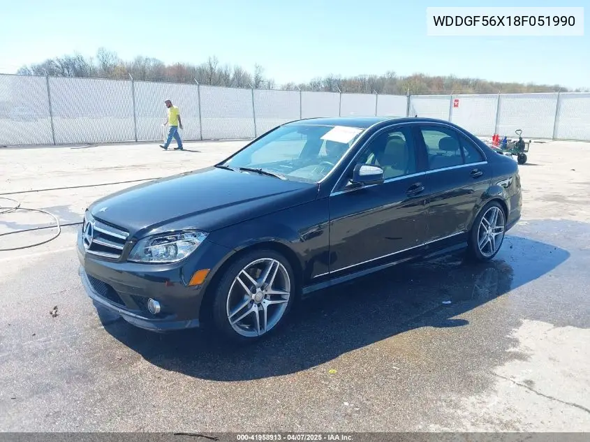 2008 Mercedes-Benz C 350 Sport VIN: WDDGF56X18F051990 Lot: 41958913