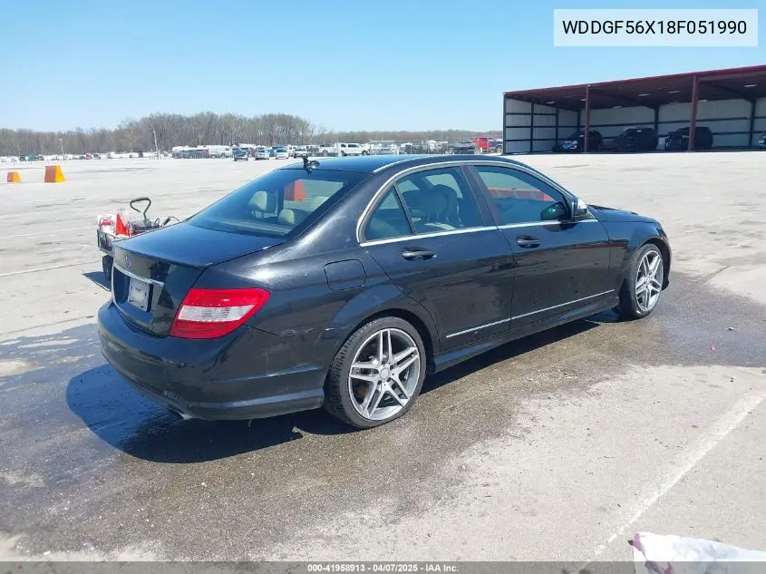 2008 Mercedes-Benz C 350 Sport VIN: WDDGF56X18F051990 Lot: 41958913
