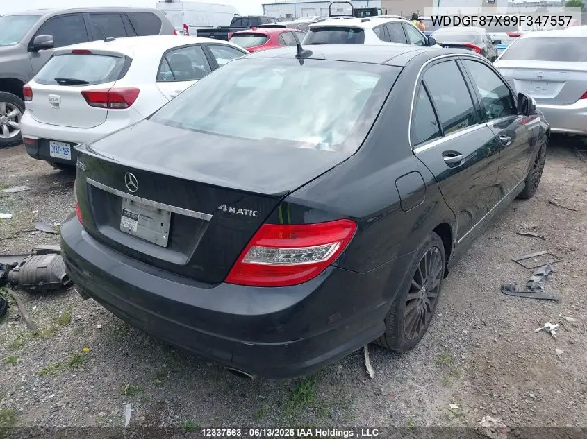 2009 Mercedes-Benz C 350 4Matic VIN: WDDGF87X89F347557 Lot: 12337563