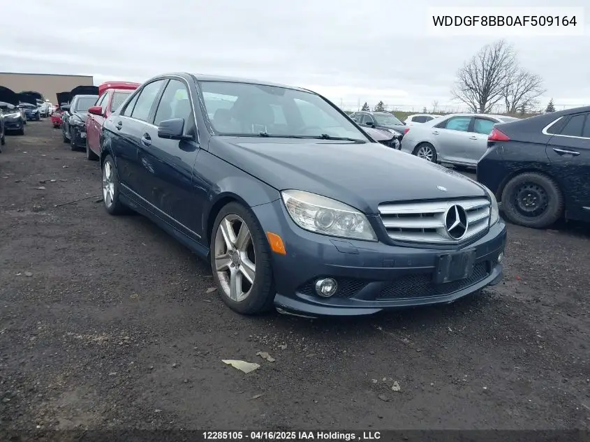 2010 Mercedes-Benz C 300 4Matic VIN: WDDGF8BB0AF509164 Lot: 12285105