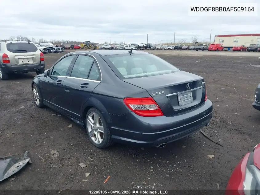 2010 Mercedes-Benz C 300 4Matic VIN: WDDGF8BB0AF509164 Lot: 12285105