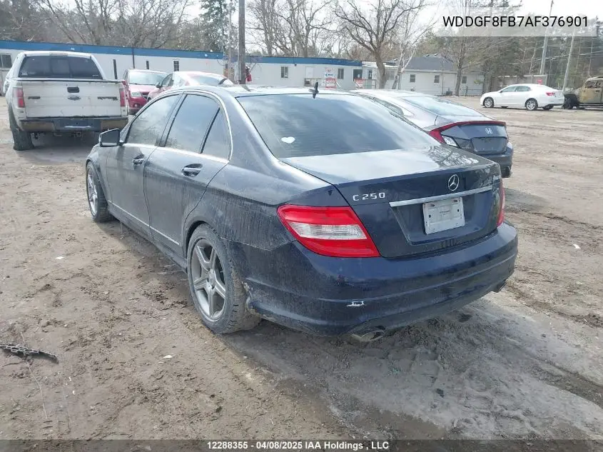 2010 Mercedes-Benz C 250 4Matic VIN: WDDGF8FB7AF376901 Lot: 12288355