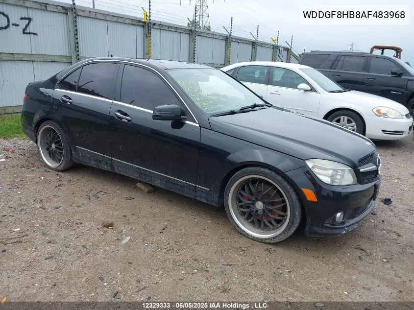 2010 Mercedes-Benz C 350 4Matic VIN: WDDGF8HB8AF483968 Lot: 12329333