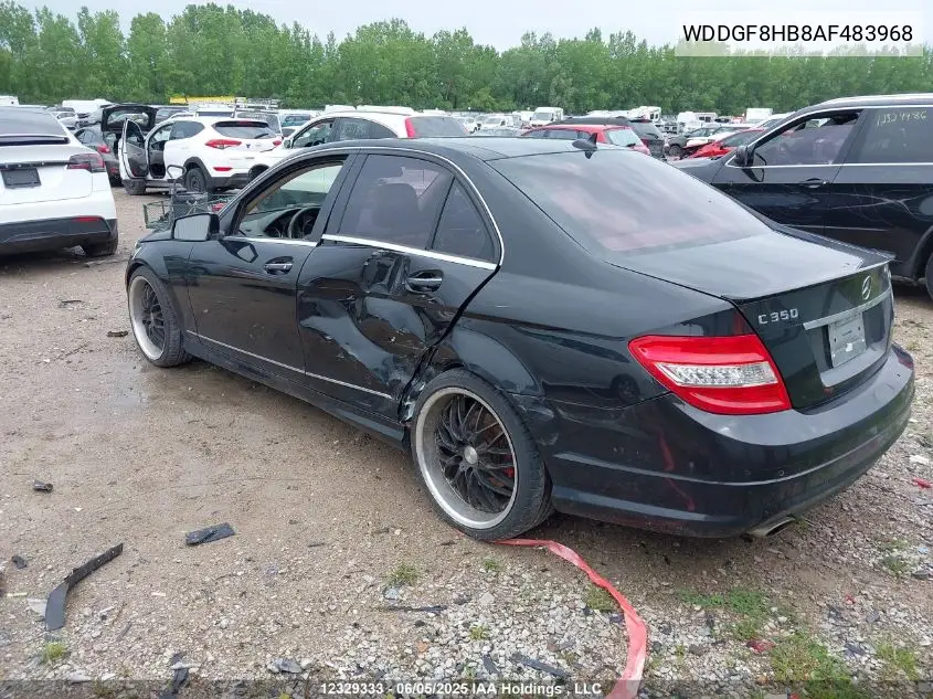 2010 Mercedes-Benz C 350 4Matic VIN: WDDGF8HB8AF483968 Lot: 12329333