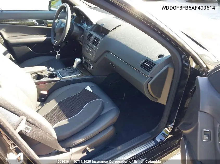 2010 Mercedes-Benz C 250 4Matic VIN: WDDGF8FB5AF400614 Lot: 40016364