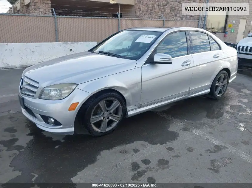 2010 Mercedes-Benz C 300 Luxury/Sport VIN: WDDGF5EB2AR110992 Lot: 41626093