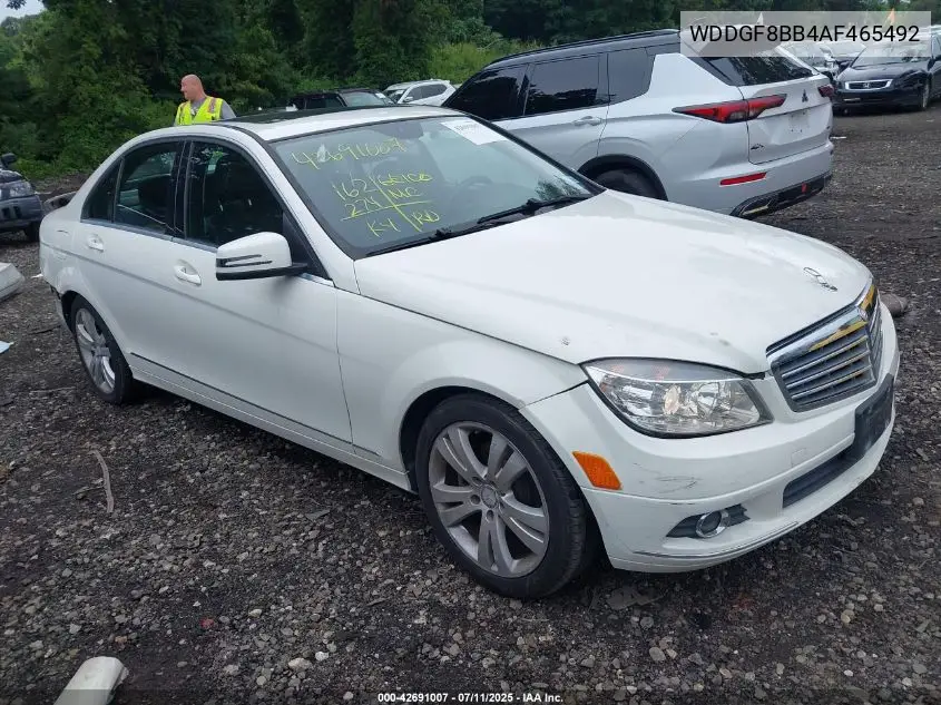 2010 Mercedes-Benz C 300 Luxury 4Matic/Sport 4Matic VIN: WDDGF8BB4AF465492 Lot: 42691007