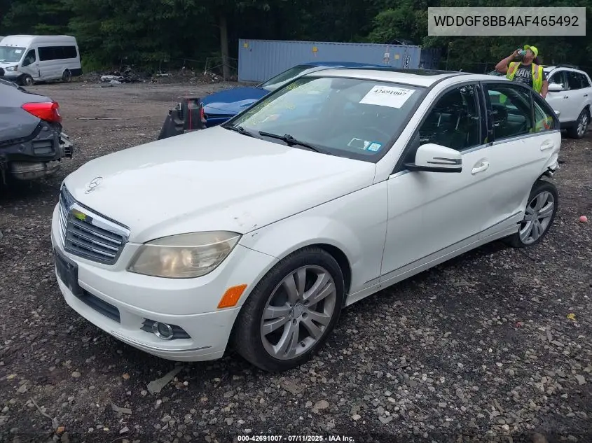 2010 Mercedes-Benz C 300 Luxury 4Matic/Sport 4Matic VIN: WDDGF8BB4AF465492 Lot: 42691007