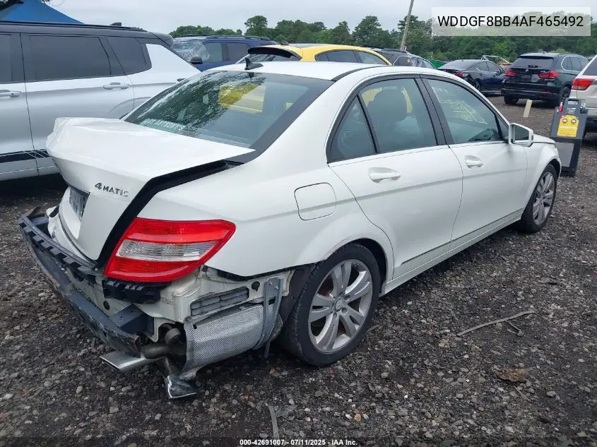 2010 Mercedes-Benz C 300 Luxury 4Matic/Sport 4Matic VIN: WDDGF8BB4AF465492 Lot: 42691007