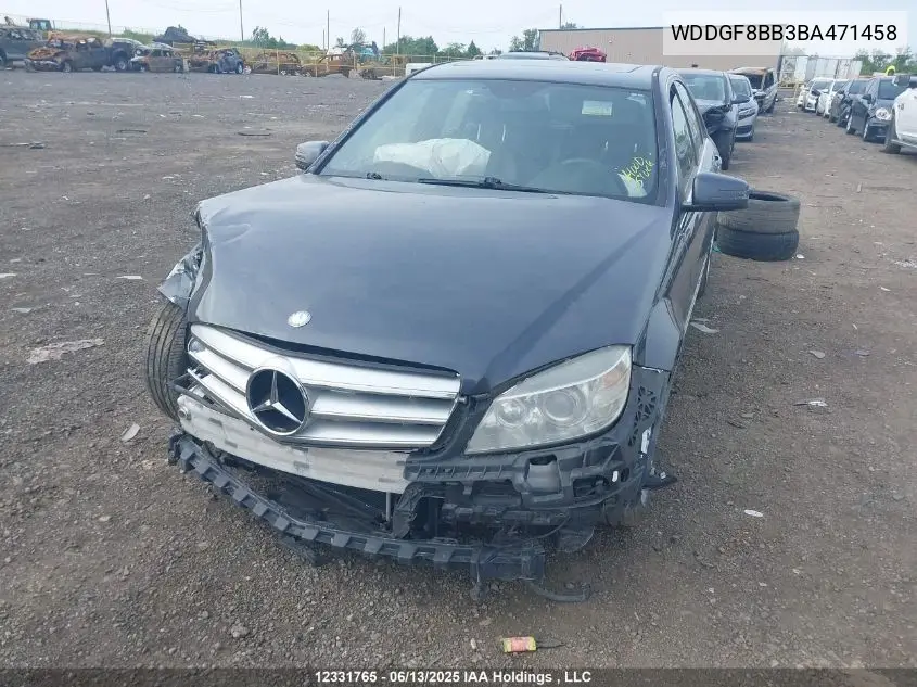 2011 Mercedes-Benz C 300 4Matic VIN: WDDGF8BB3BA471458 Lot: 12331765