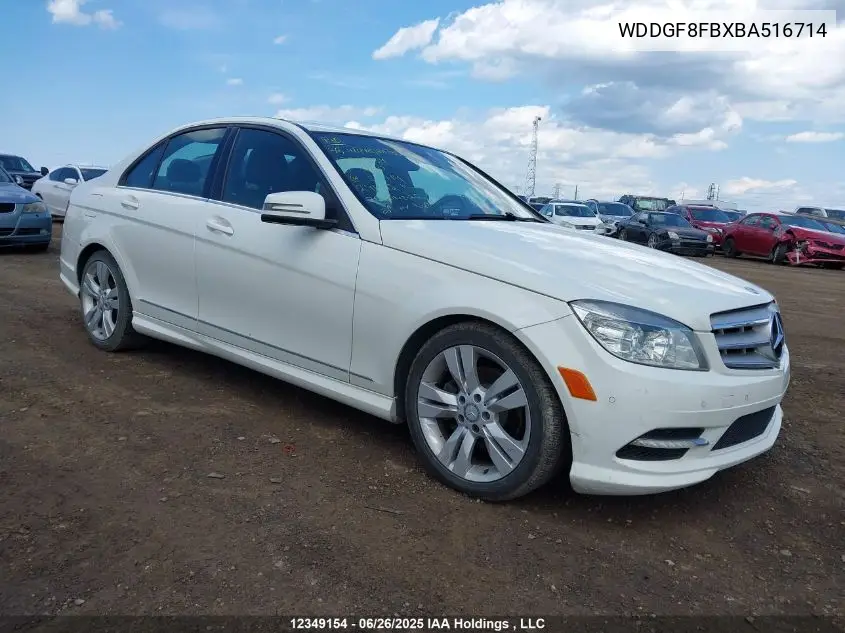 2011 Mercedes-Benz C 250 4Matic VIN: WDDGF8FBXBA516714 Lot: 12349154