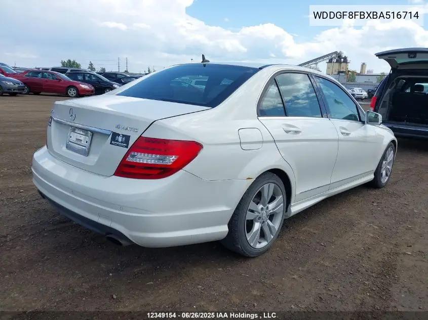 2011 Mercedes-Benz C 250 4Matic VIN: WDDGF8FBXBA516714 Lot: 12349154