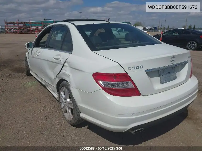 2011 Mercedes-Benz C 300 4Matic VIN: WDDGF8BB0BF591673 Lot: 30062588
