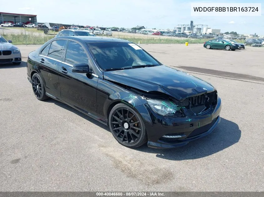 2011 Mercedes-Benz C 300 Luxury 4Matic/Sport 4Matic VIN: WDDGF8BB1BR163724 Lot: 40046680