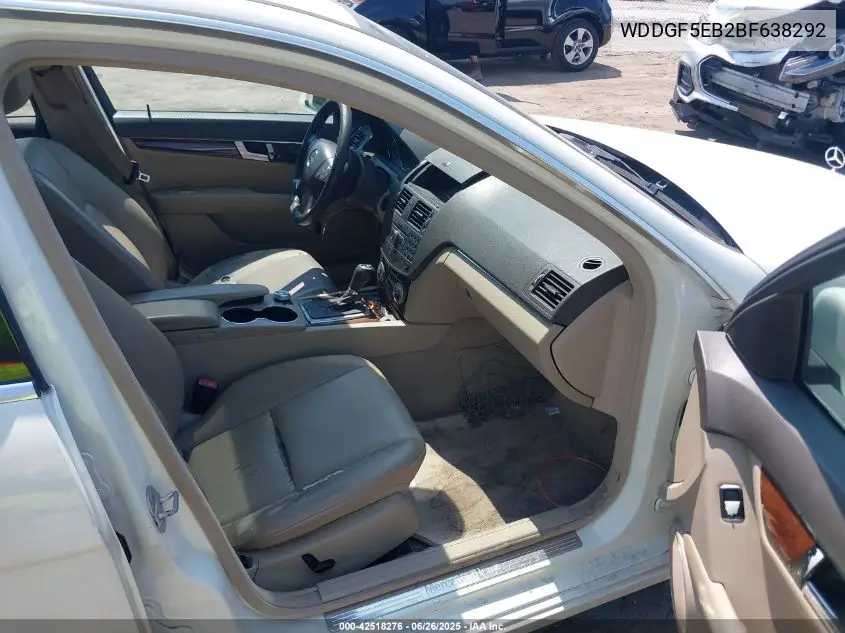2011 Mercedes-Benz C 300 Luxury/Sport VIN: WDDGF5EB2BF638292 Lot: 42518276