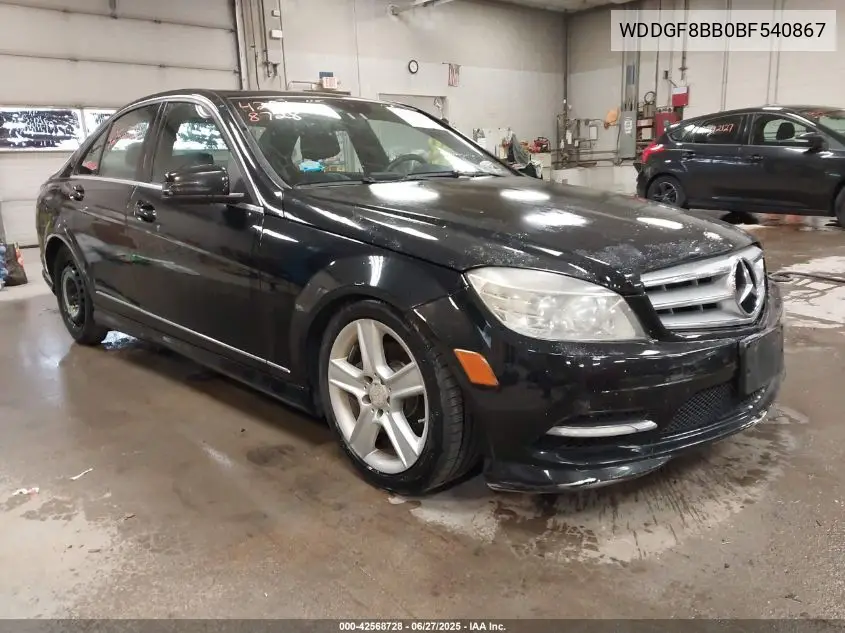 2011 Mercedes-Benz C 300 Luxury 4Matic/Sport 4Matic VIN: WDDGF8BB0BF540867 Lot: 42568728
