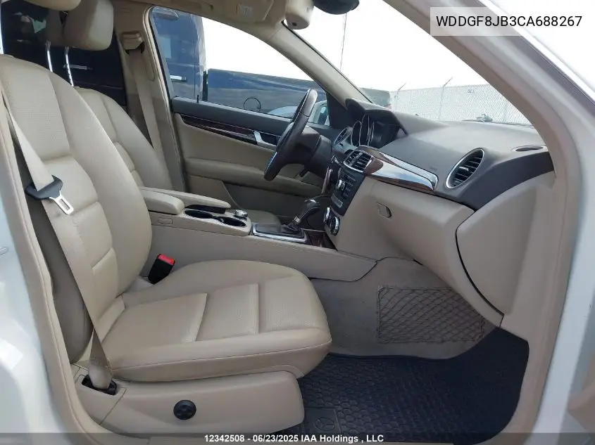 2012 Mercedes-Benz C 350 4Matic VIN: WDDGF8JB3CA688267 Lot: 12342508