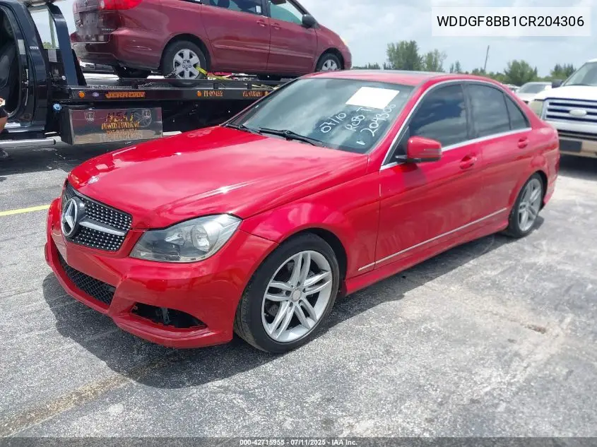 2012 Mercedes-Benz C 300 Luxury 4Matic/Sport 4Matic VIN: WDDGF8BB1CR204306 Lot: 42715955