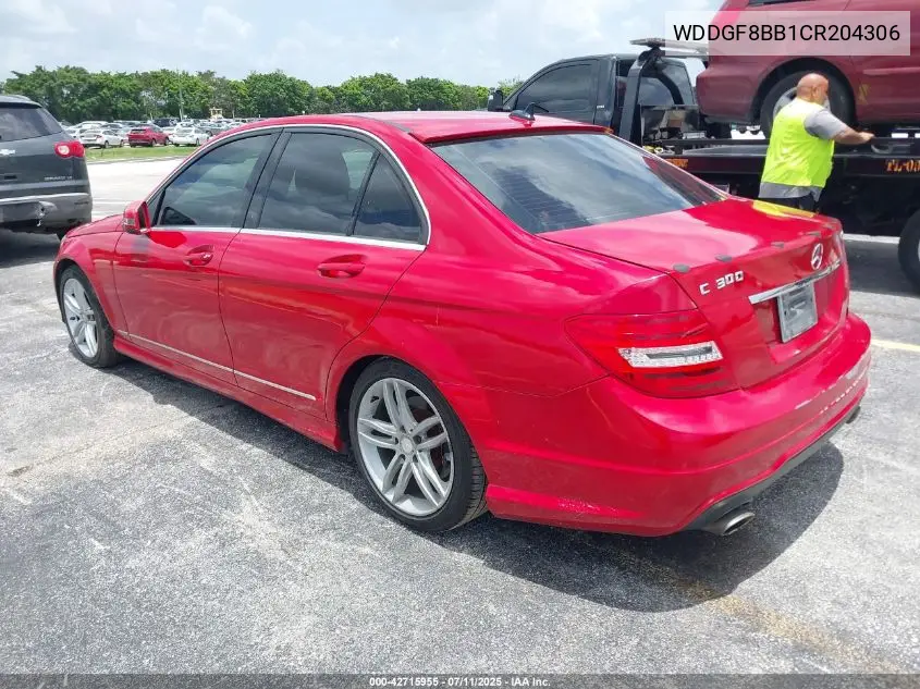 2012 Mercedes-Benz C 300 Luxury 4Matic/Sport 4Matic VIN: WDDGF8BB1CR204306 Lot: 42715955