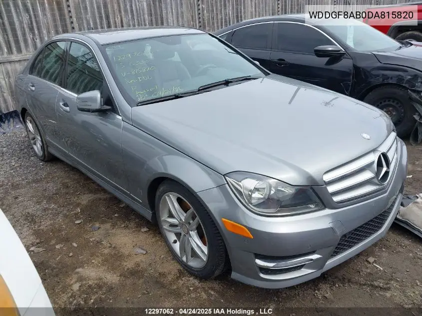 2013 Mercedes-Benz C 300 4Matic VIN: WDDGF8AB0DA815820 Lot: 12297062