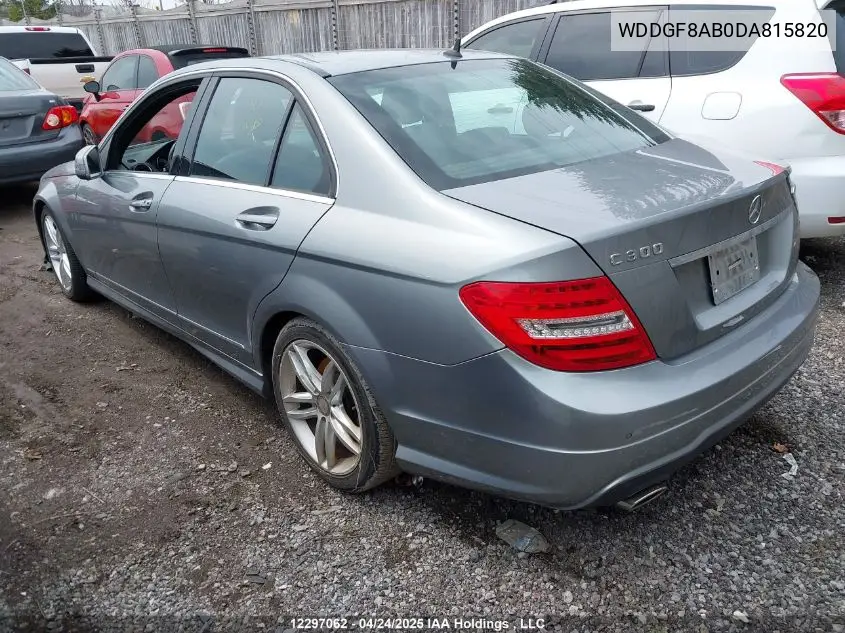 2013 Mercedes-Benz C 300 4Matic VIN: WDDGF8AB0DA815820 Lot: 12297062