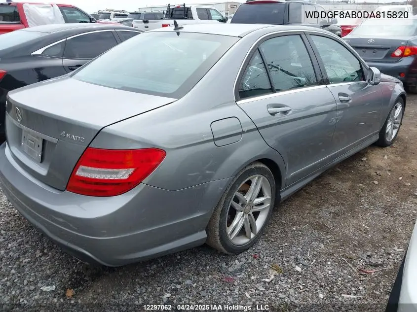 2013 Mercedes-Benz C 300 4Matic VIN: WDDGF8AB0DA815820 Lot: 12297062