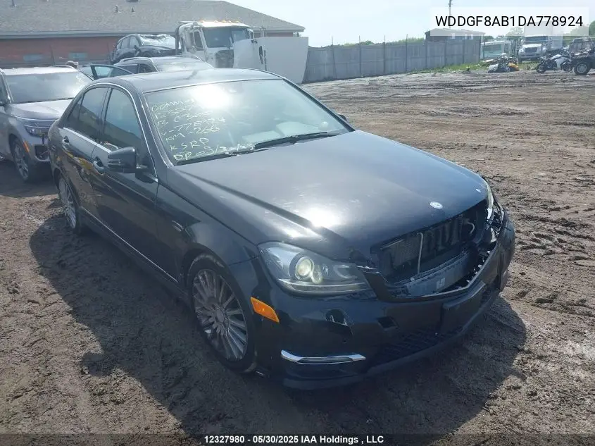 2013 Mercedes-Benz C 300 4Matic VIN: WDDGF8AB1DA778924 Lot: 12327980