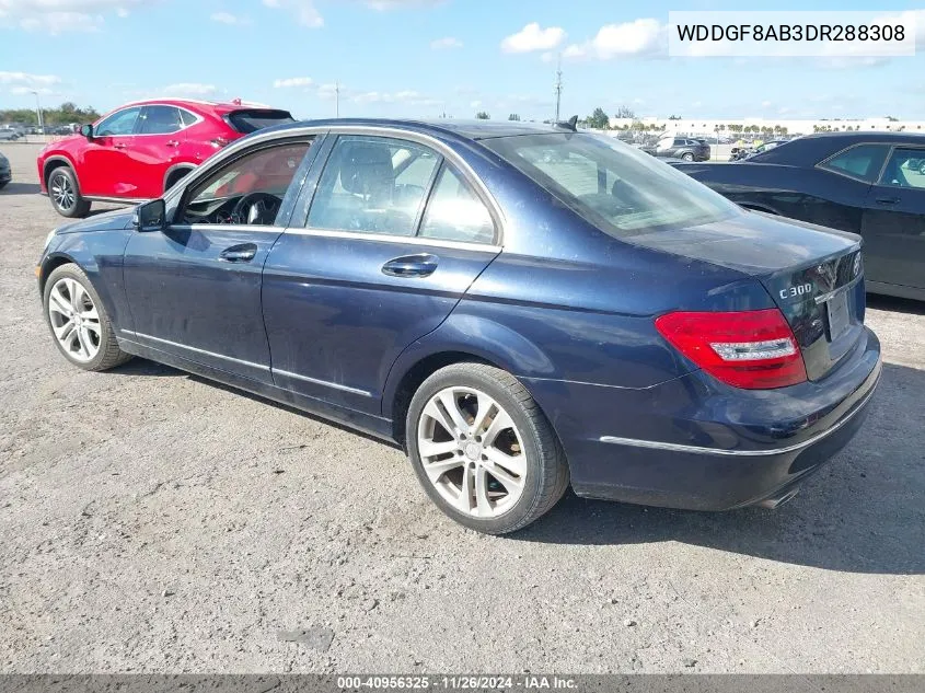 2013 Mercedes-Benz C 300 Luxury 4Matic/Sport 4Matic VIN: WDDGF8AB3DR288308 Lot: 40956325