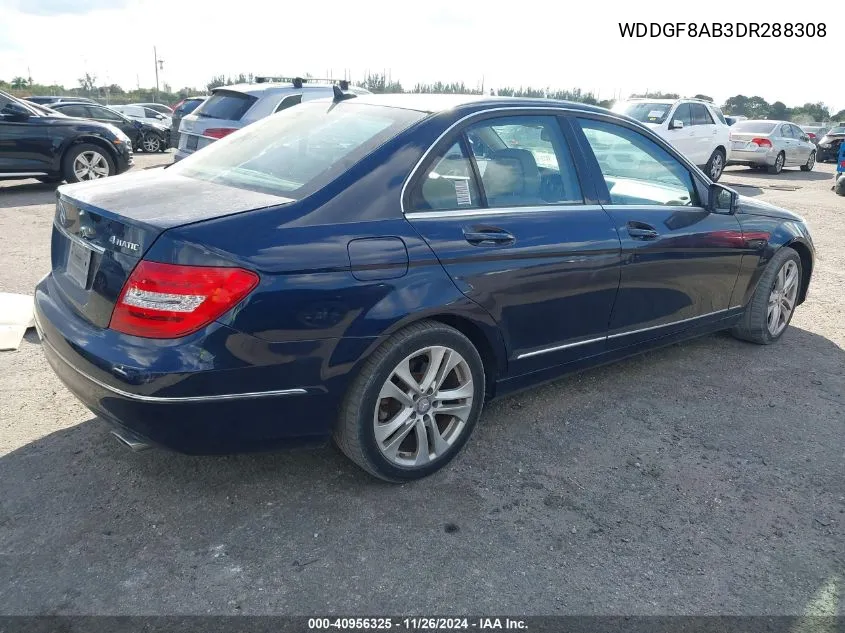 2013 Mercedes-Benz C 300 Luxury 4Matic/Sport 4Matic VIN: WDDGF8AB3DR288308 Lot: 40956325