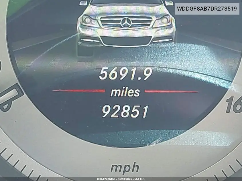 2013 Mercedes-Benz C 300 Luxury 4Matic/Sport 4Matic VIN: WDDGF8AB7DR273519 Lot: 42236450