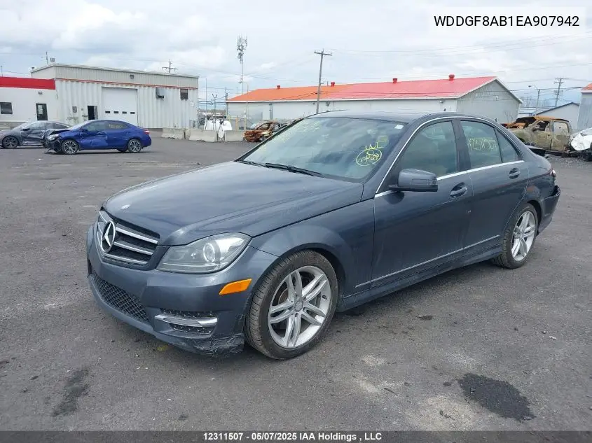 2014 Mercedes-Benz C 300 4Matic VIN: WDDGF8AB1EA907942 Lot: 12311507