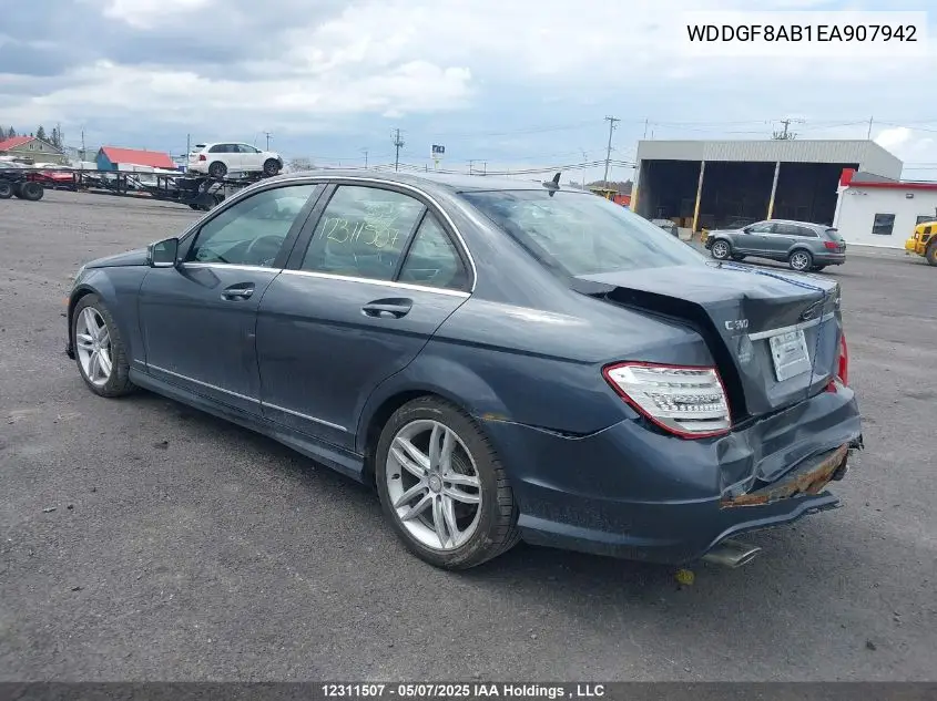 2014 Mercedes-Benz C 300 4Matic VIN: WDDGF8AB1EA907942 Lot: 12311507