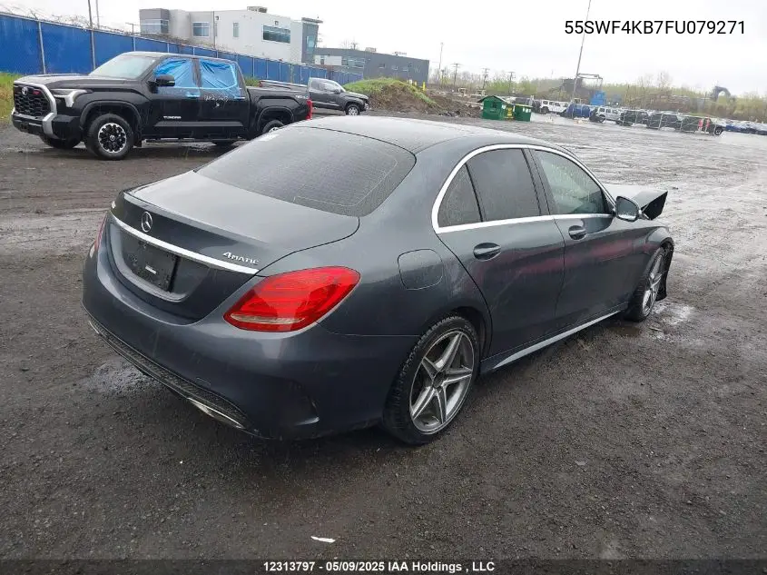 2015 Mercedes-Benz C 300 4Matic VIN: 55SWF4KB7FU079271 Lot: 12313797