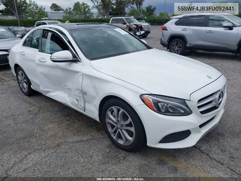 2015 Mercedes-Benz C 300 Luxury/Sport VIN: 55SWF4JB3FU092441 Lot: 42256534