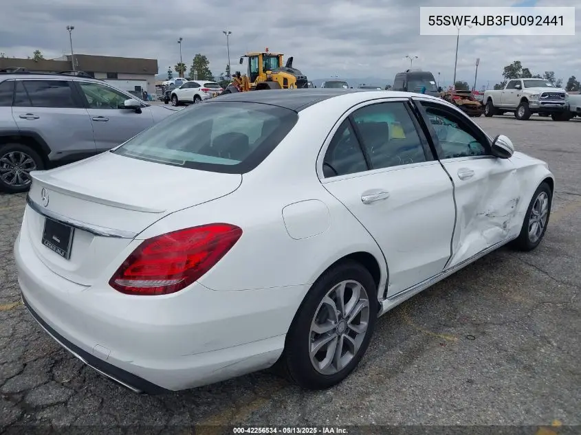 2015 Mercedes-Benz C 300 Luxury/Sport VIN: 55SWF4JB3FU092441 Lot: 42256534