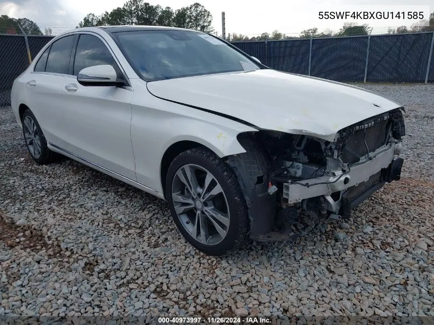 2016 Mercedes-Benz C 300 4Matic/Luxury 4Matic/Sport 4Matic VIN: 55SWF4KBXGU141585 Lot: 40973997